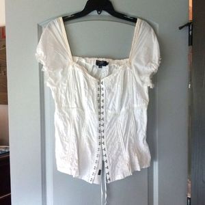 TRIPP NYC corseted white blouse Size 2